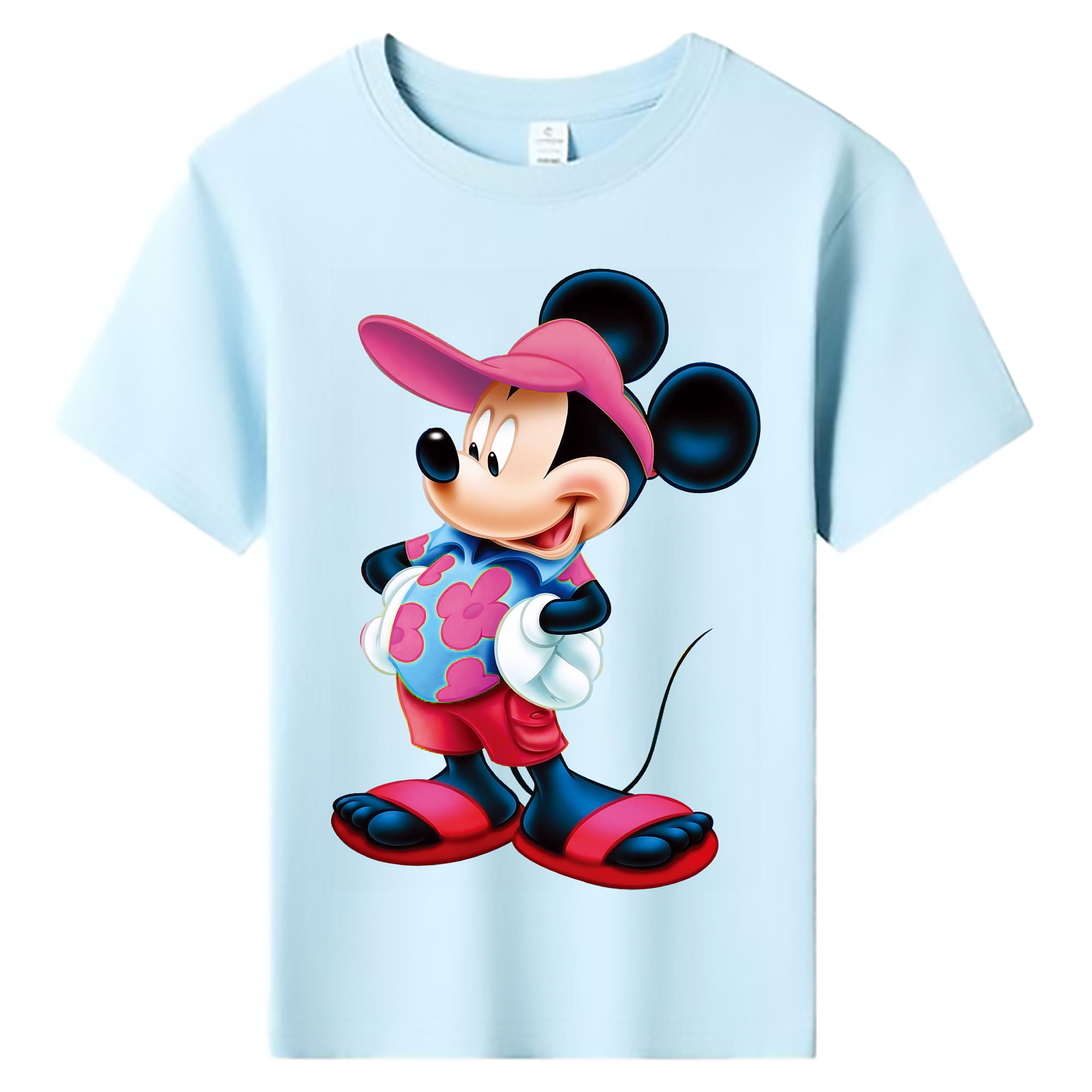 （画像用） ミッキーマウス Mickey Mouse 綿100％キッズTシャツ（フロントプリント）